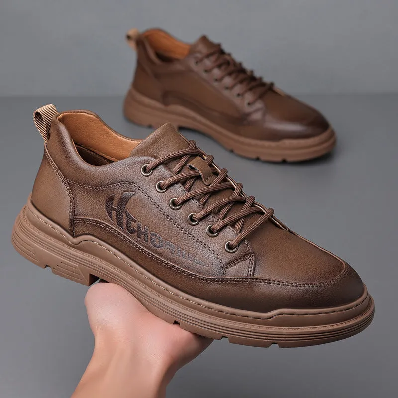 2023 New Men's Casual Non-slip Work Leather Shoes