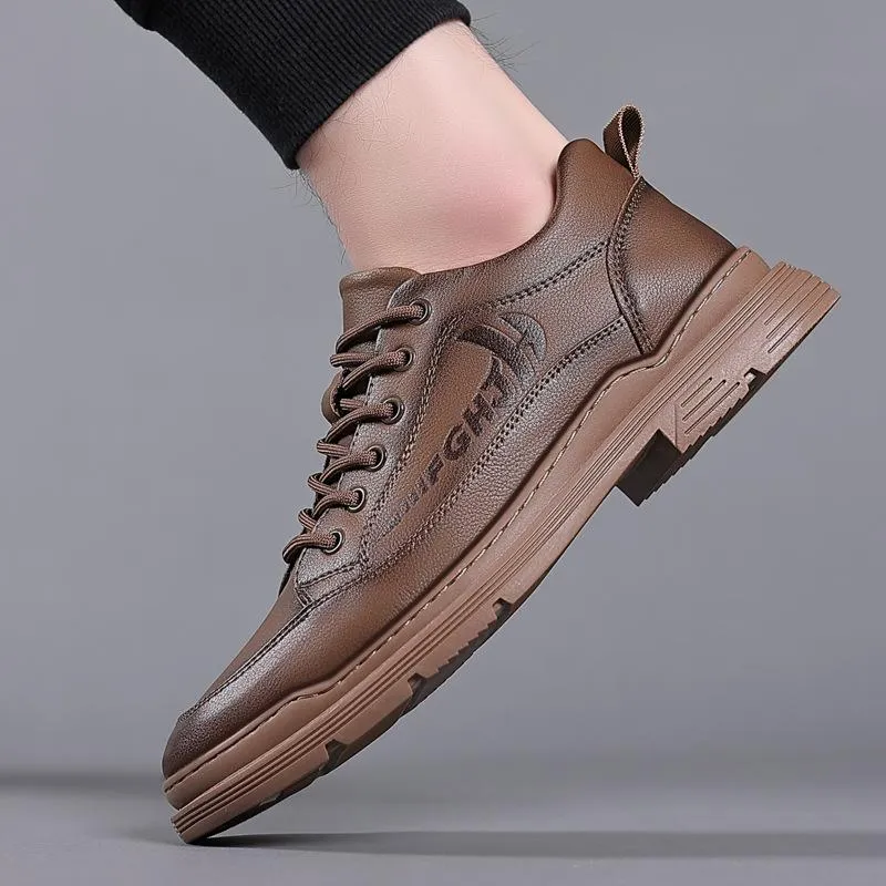 2023 New Men's Casual Non-slip Work Leather Shoes
