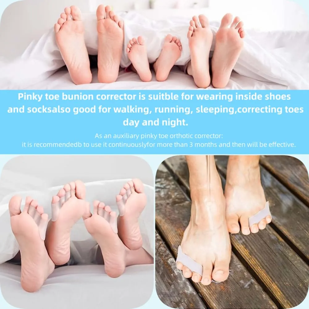 8 Pack Gel Toe Corrector Pinky Toe Separator Pain Relief Toe Protector Relieve Bunion Foot Care Tools Three-Hole Little Toe Separator