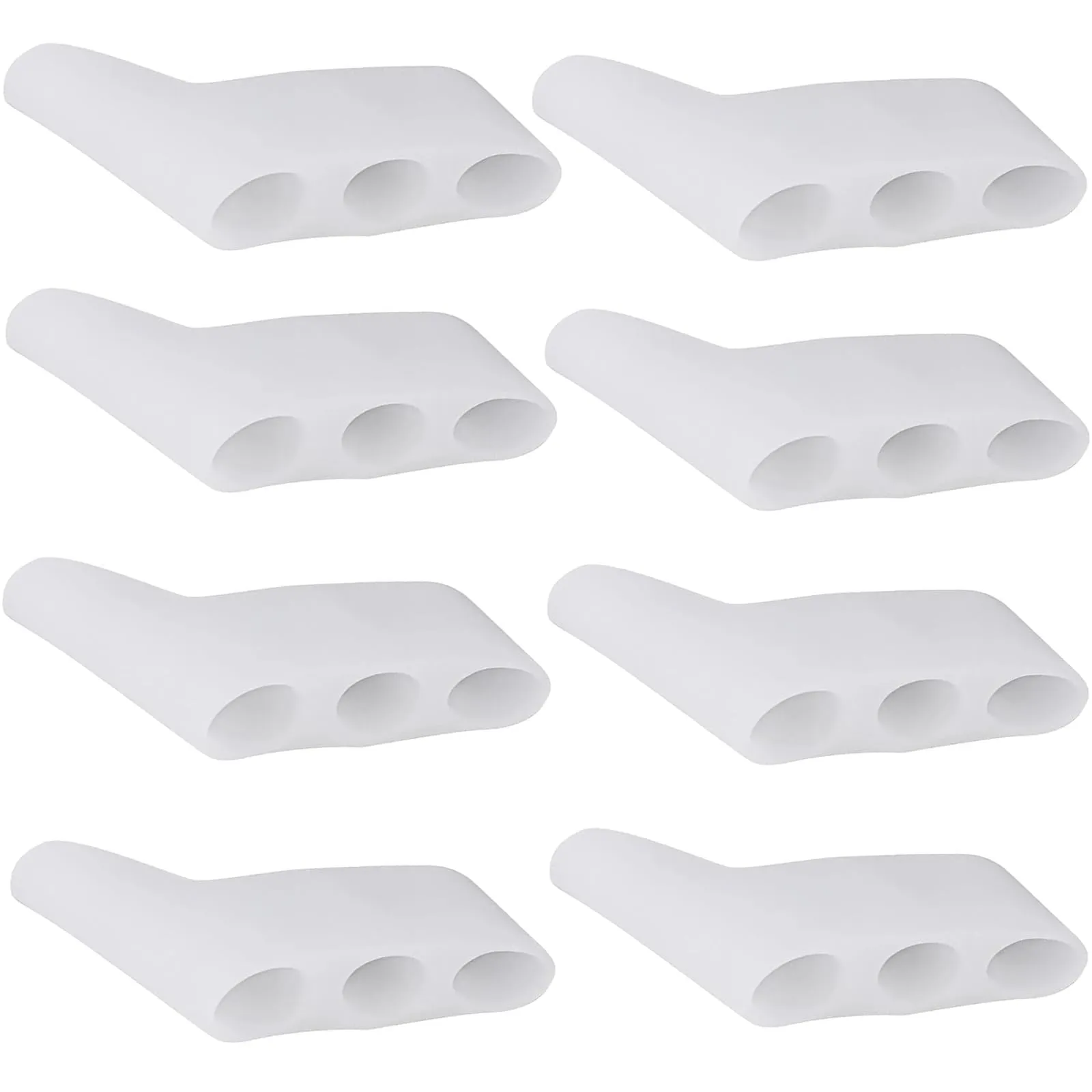 8 Pack Gel Toe Corrector Pinky Toe Separator Pain Relief Toe Protector Relieve Bunion Foot Care Tools Three-Hole Little Toe Separator