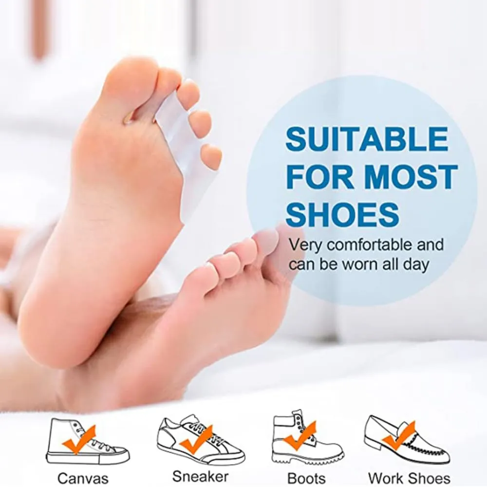 8 Pack Gel Toe Corrector Pinky Toe Separator Pain Relief Toe Protector Relieve Bunion Foot Care Tools Three-Hole Little Toe Separator