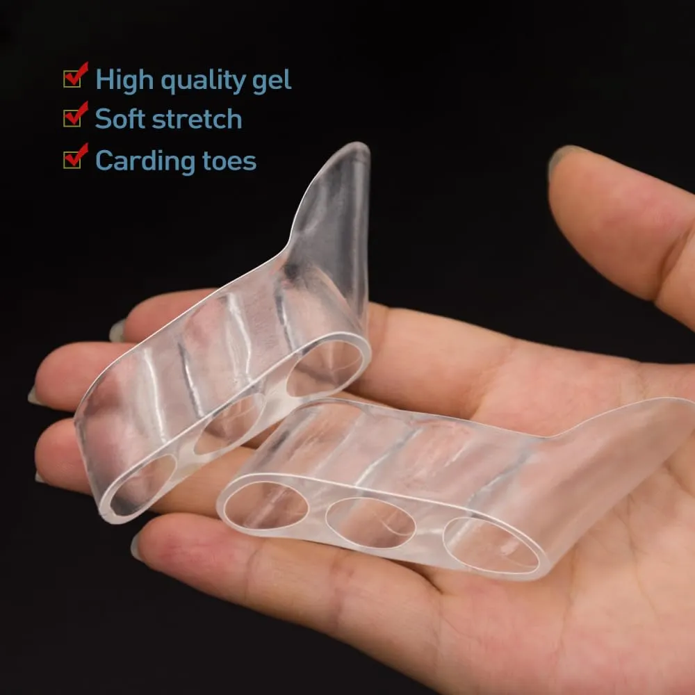 8 Pack Gel Toe Corrector Pinky Toe Separator Pain Relief Toe Protector Relieve Bunion Foot Care Tools Three-Hole Little Toe Separator