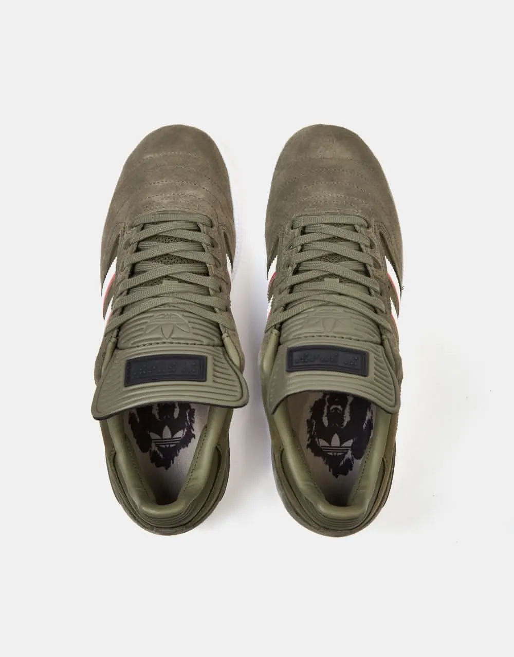 adidas x Dan Mancina Busenitz Pro Skate Shoes - Olive Strata/Red/White