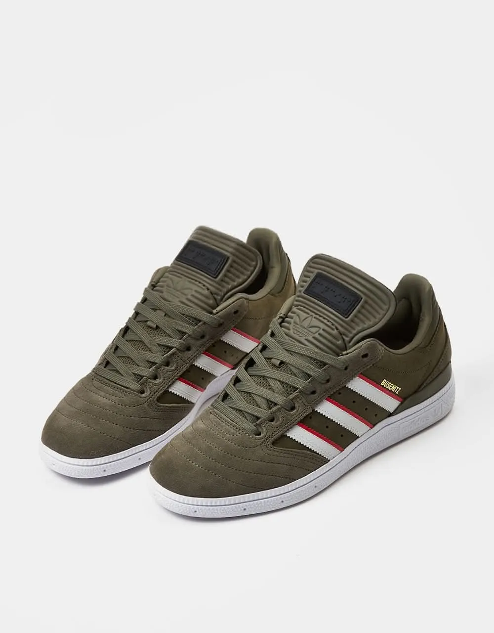 adidas x Dan Mancina Busenitz Pro Skate Shoes - Olive Strata/Red/White