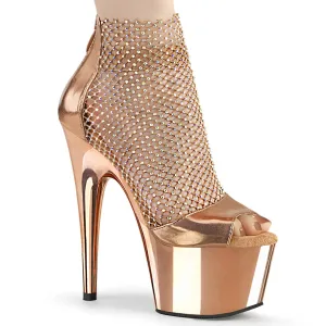 ADORE-765RM R.Gold Metallic Pu-Rhinestones Mesh/R.Gold Chrome