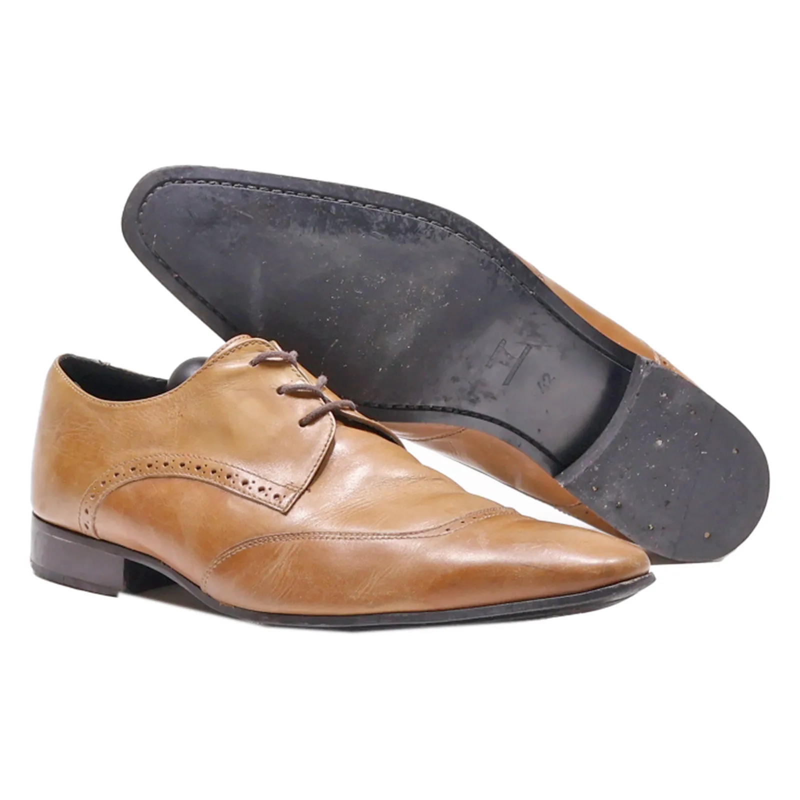 ALAIN MANOUKIAN Oxford Shoes Brown Leather Mens UK 8