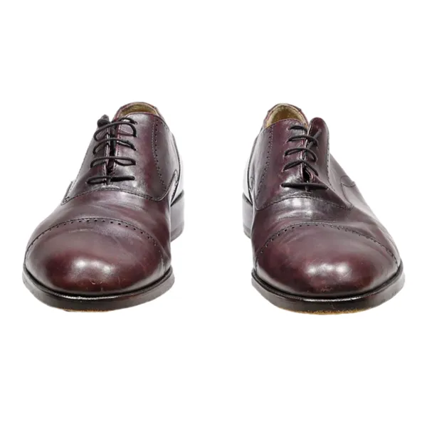 ALFANI Oxford Shoes Maroon Leather Mens UK 9.5