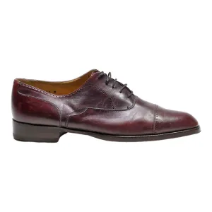 ALFANI Oxford Shoes Maroon Leather Mens UK 9.5