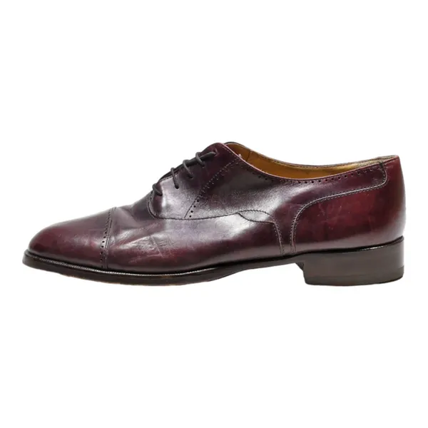 ALFANI Oxford Shoes Maroon Leather Mens UK 9.5