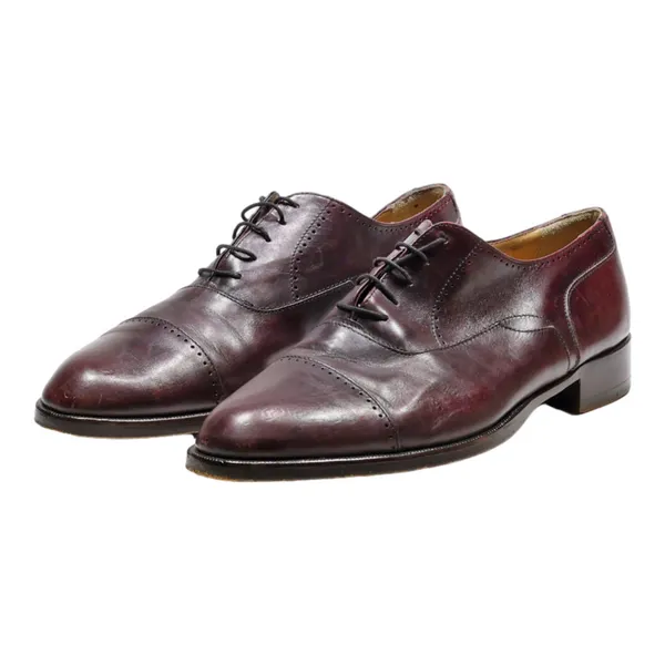 ALFANI Oxford Shoes Maroon Leather Mens UK 9.5