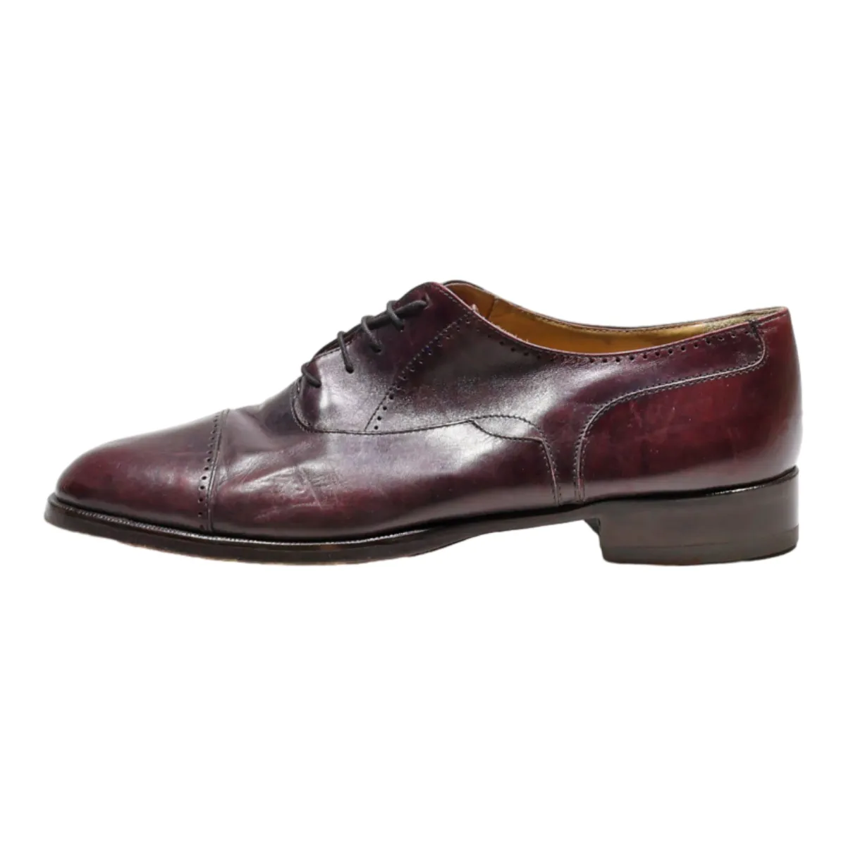 ALFANI Oxford Shoes Maroon Leather Mens UK 9.5