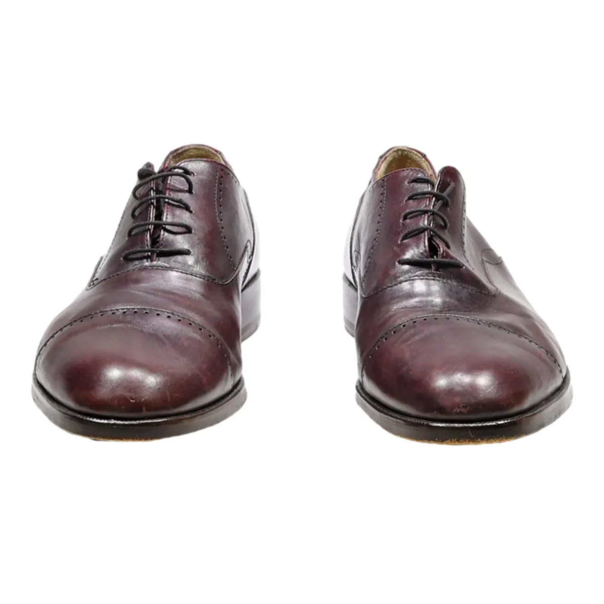 ALFANI Oxford Shoes Maroon Leather Mens UK 9.5