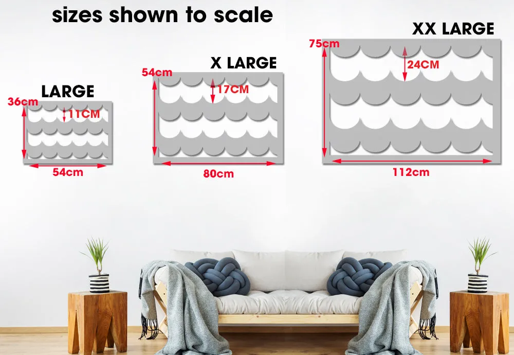 ALLOVER Scallop Wall Pattern Stencil, Modern Minimal or Nursery Wall Decor