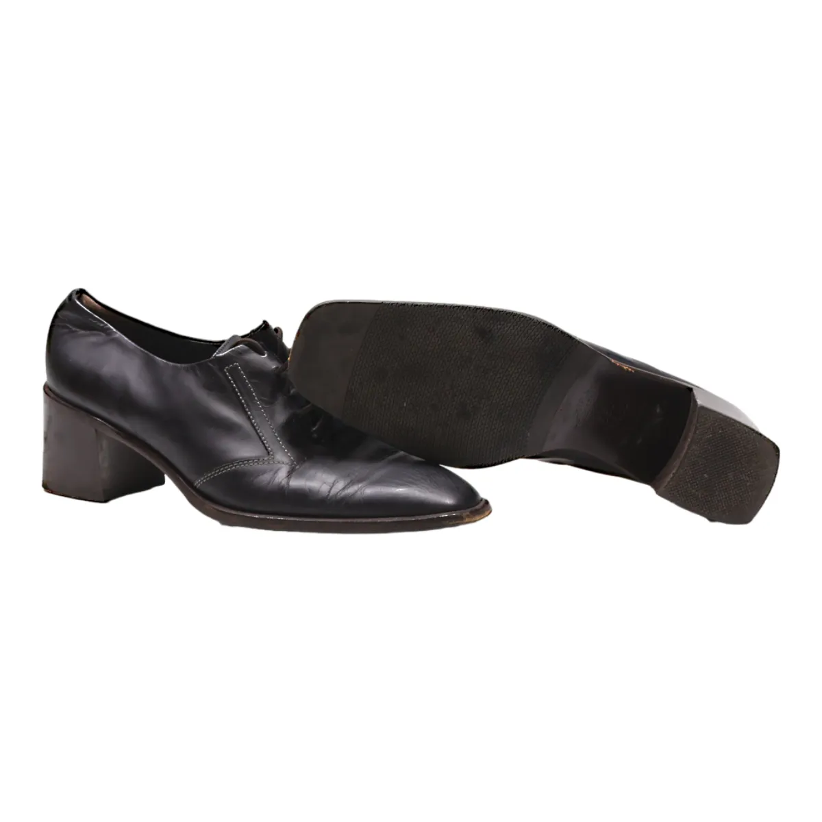 BALLY Oxford Shoes Black Leather Womens UK 5