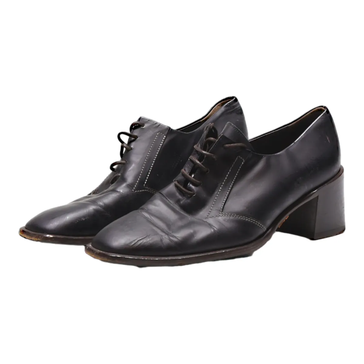 BALLY Oxford Shoes Black Leather Womens UK 5