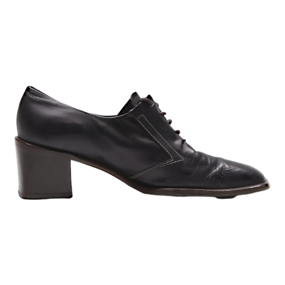 BALLY Oxford Shoes Black Leather Womens UK 5