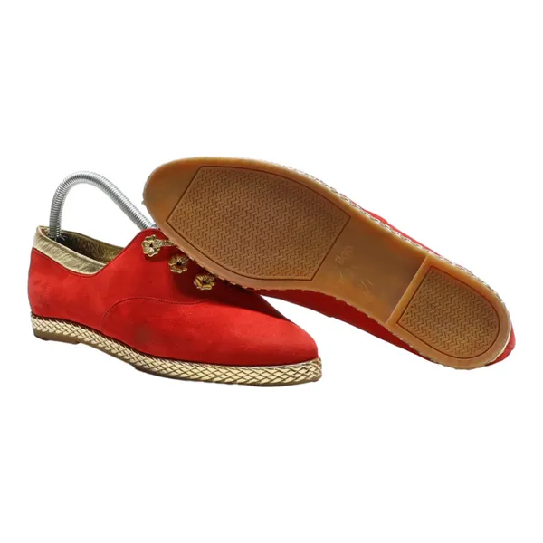 BALLY Oxford Shoes Red Leather Womens UK 6.5