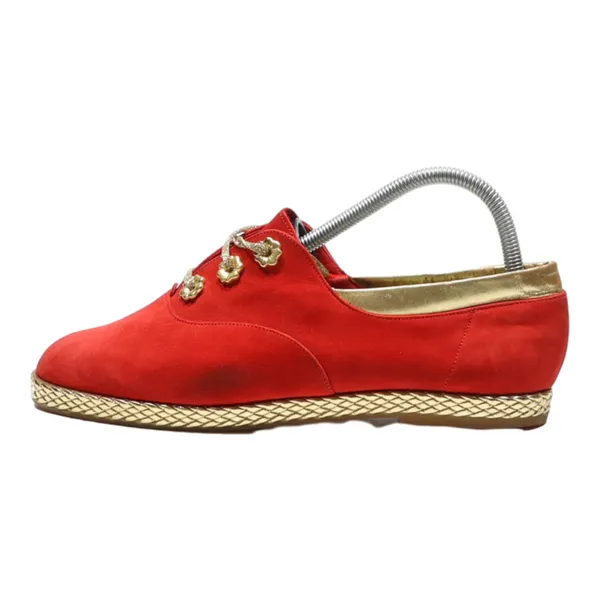 BALLY Oxford Shoes Red Leather Womens UK 6.5