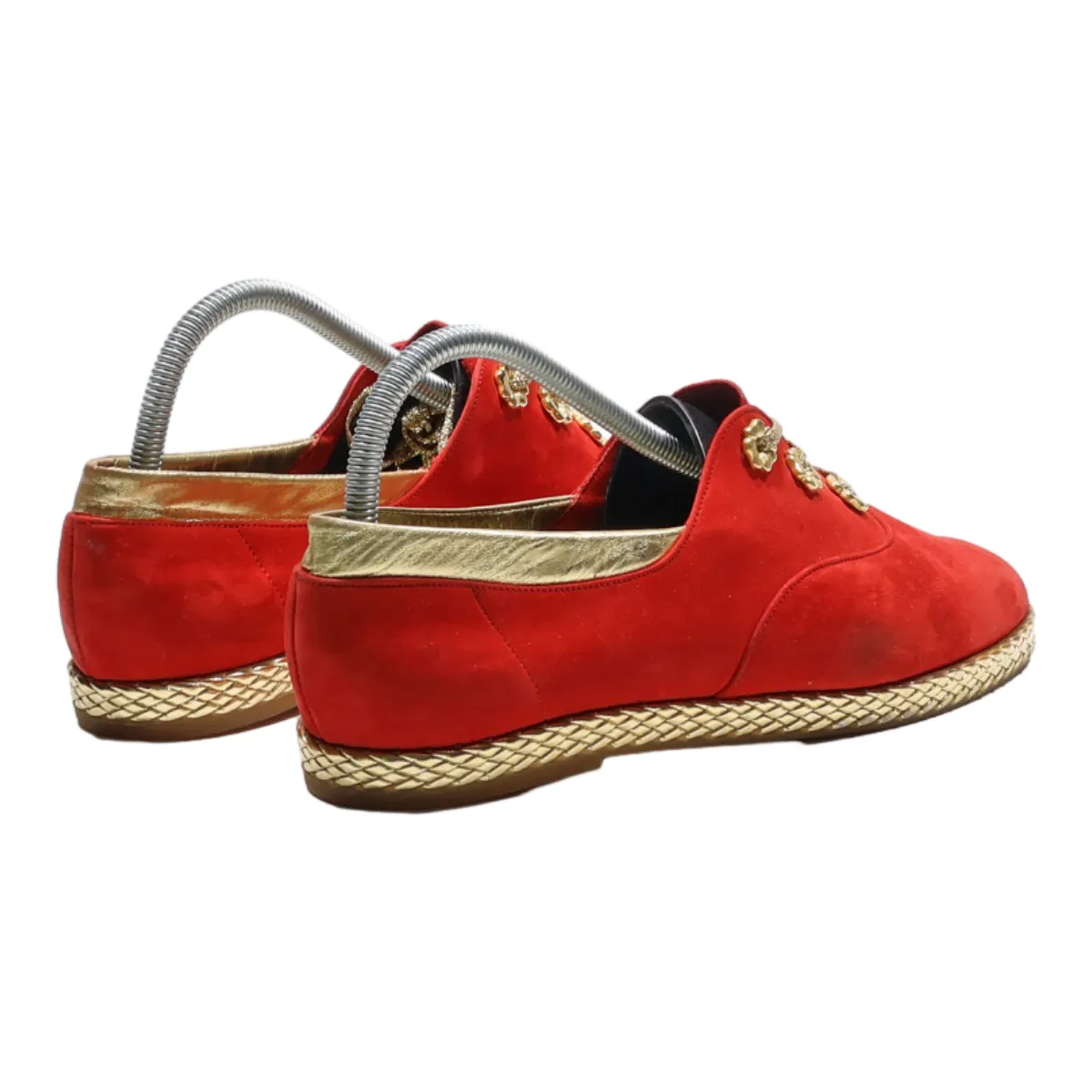 BALLY Oxford Shoes Red Leather Womens UK 6.5