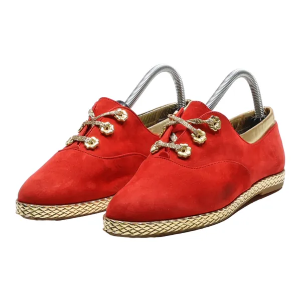 BALLY Oxford Shoes Red Leather Womens UK 6.5
