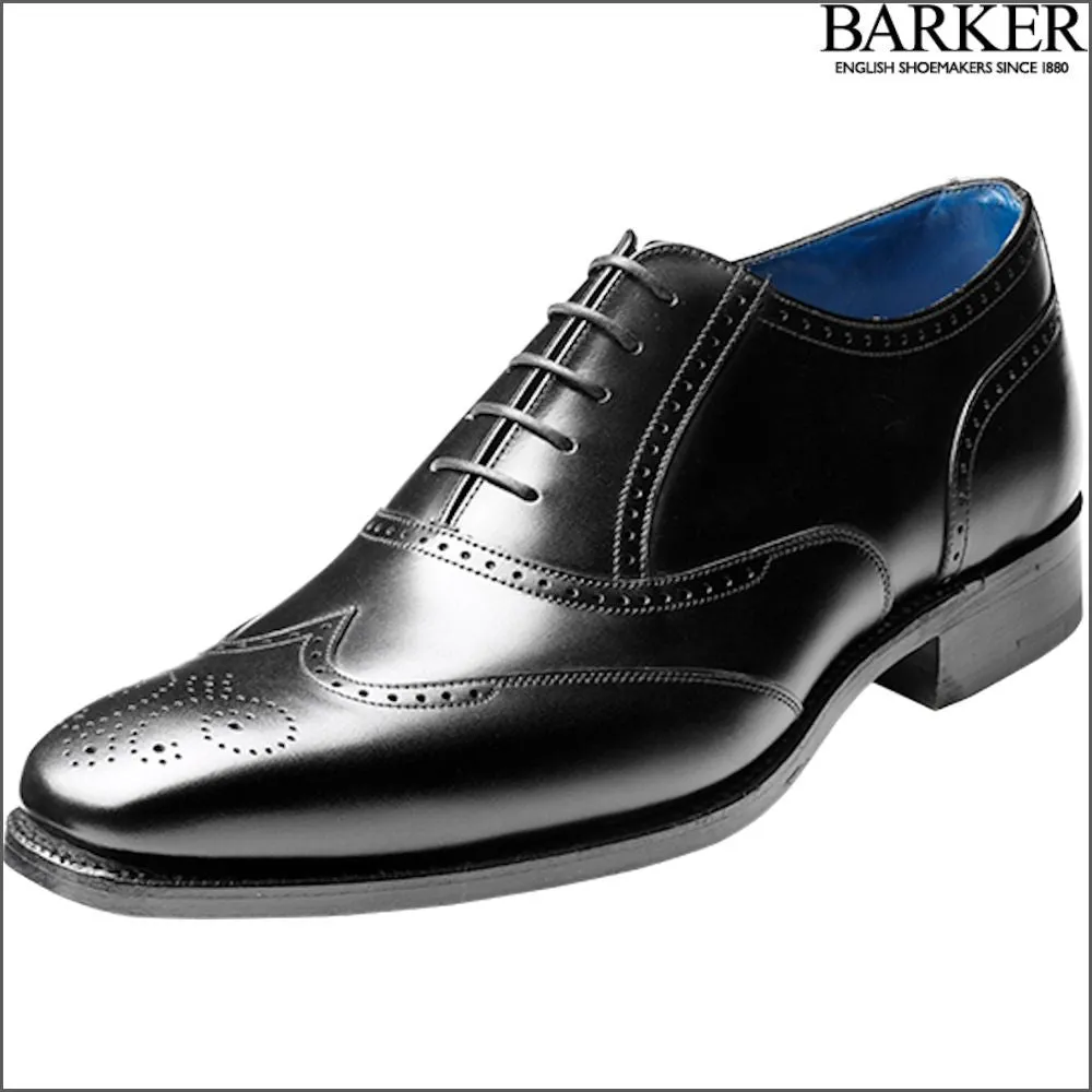 Barker Johnny Black Calf Wingtip Brogue@