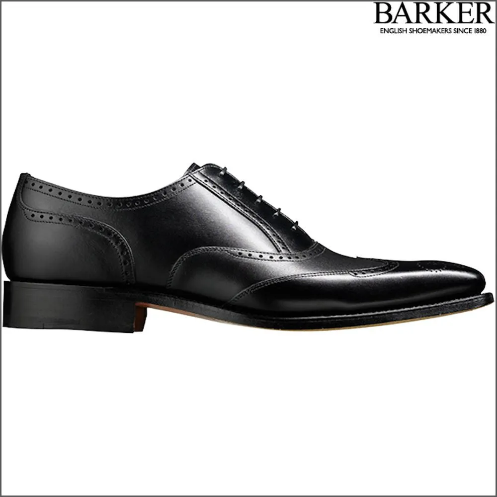 Barker Johnny Black Calf Wingtip Brogue@