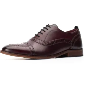 Base London Cast Washed Dark Red Mens Leather Shoes