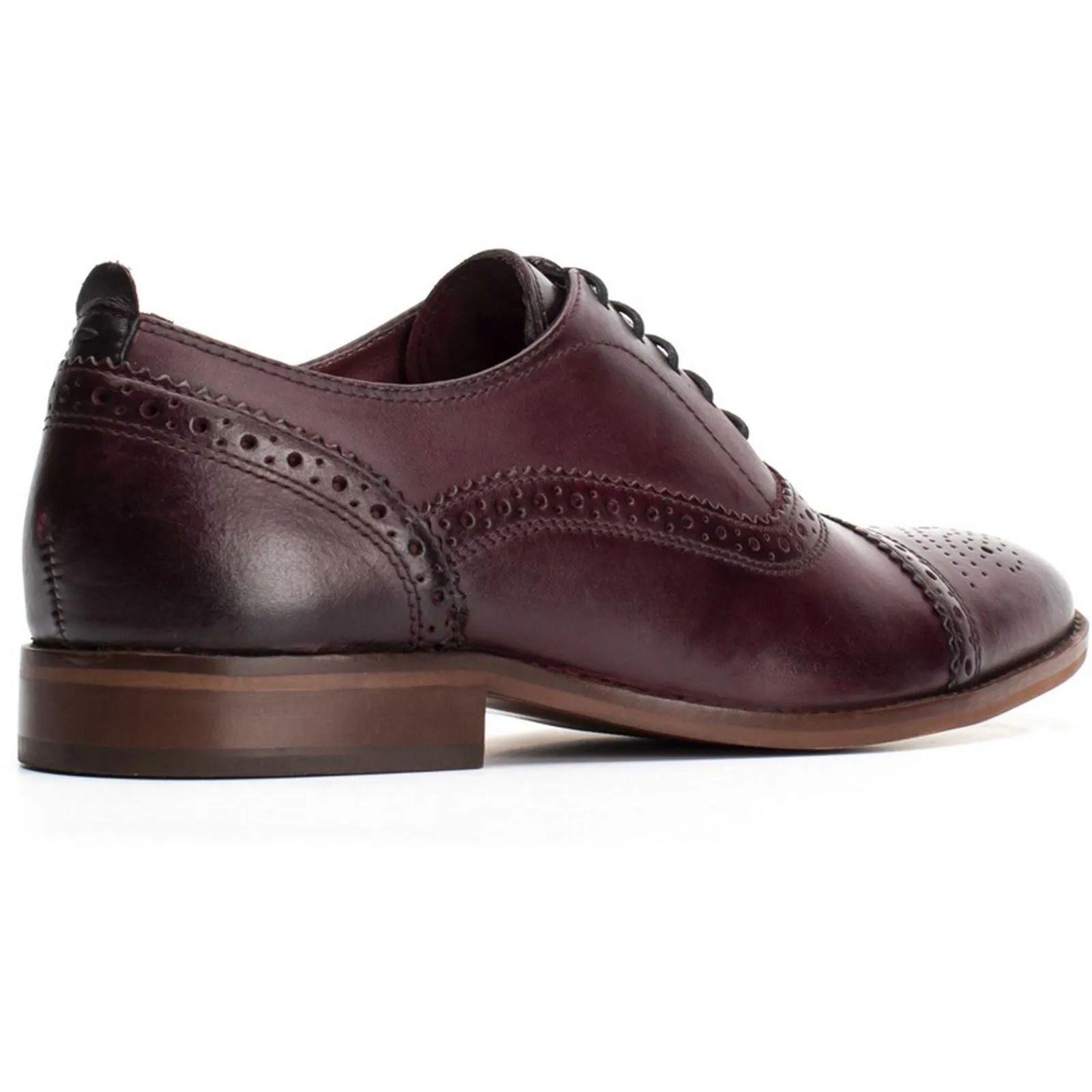 Base London Cast Washed Dark Red Mens Leather Shoes