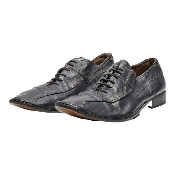 BATA Oxford Shoes Black Leather Mens UK 11