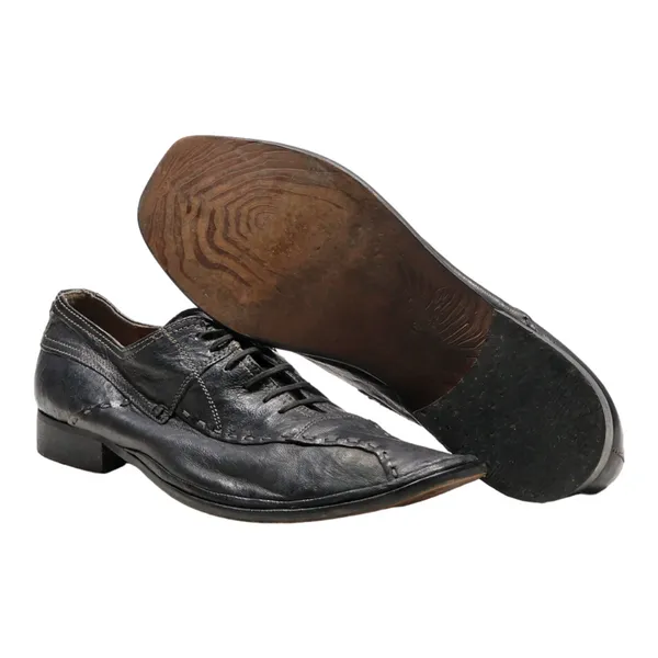 BATA Oxford Shoes Black Leather Mens UK 11