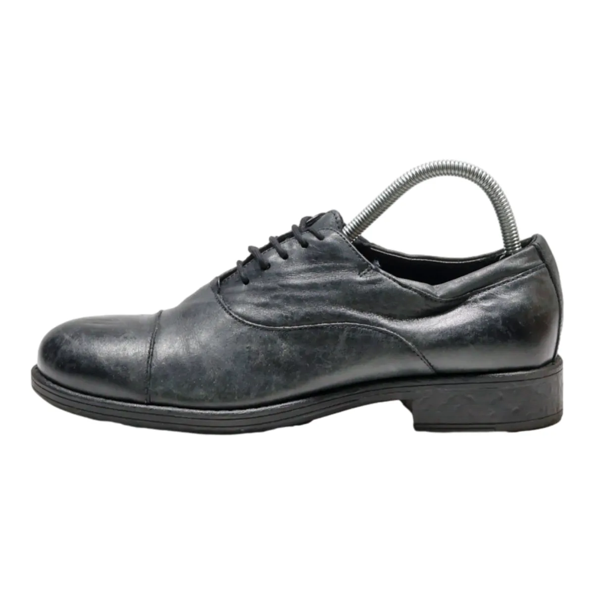 BATA Oxford Shoes Black Leather Womens UK 6.5