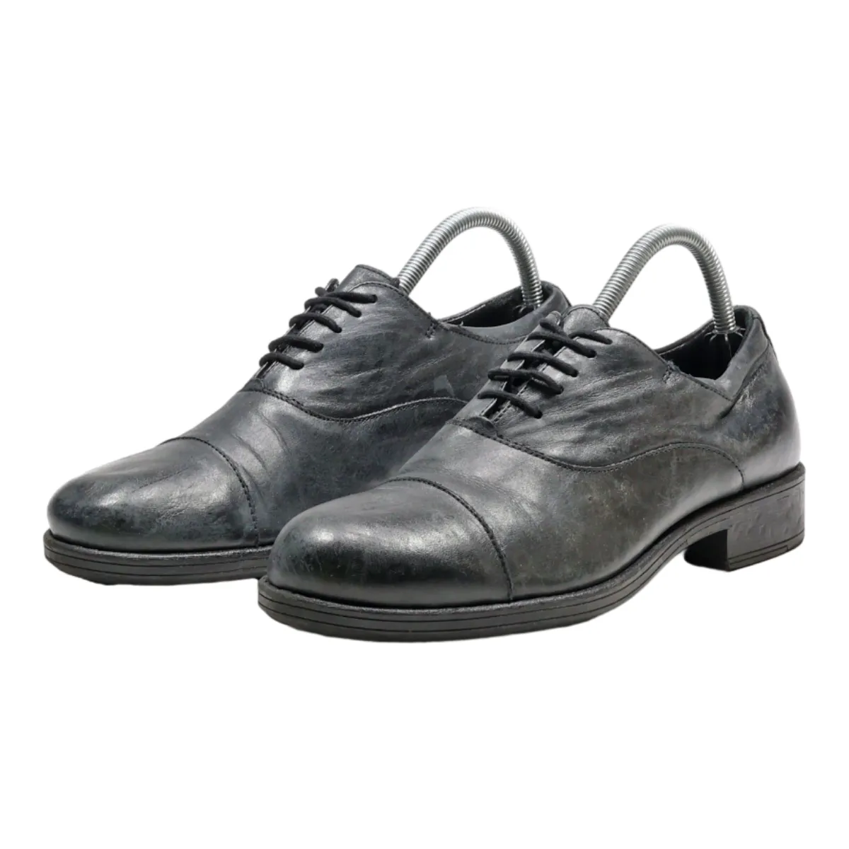 BATA Oxford Shoes Black Leather Womens UK 6.5
