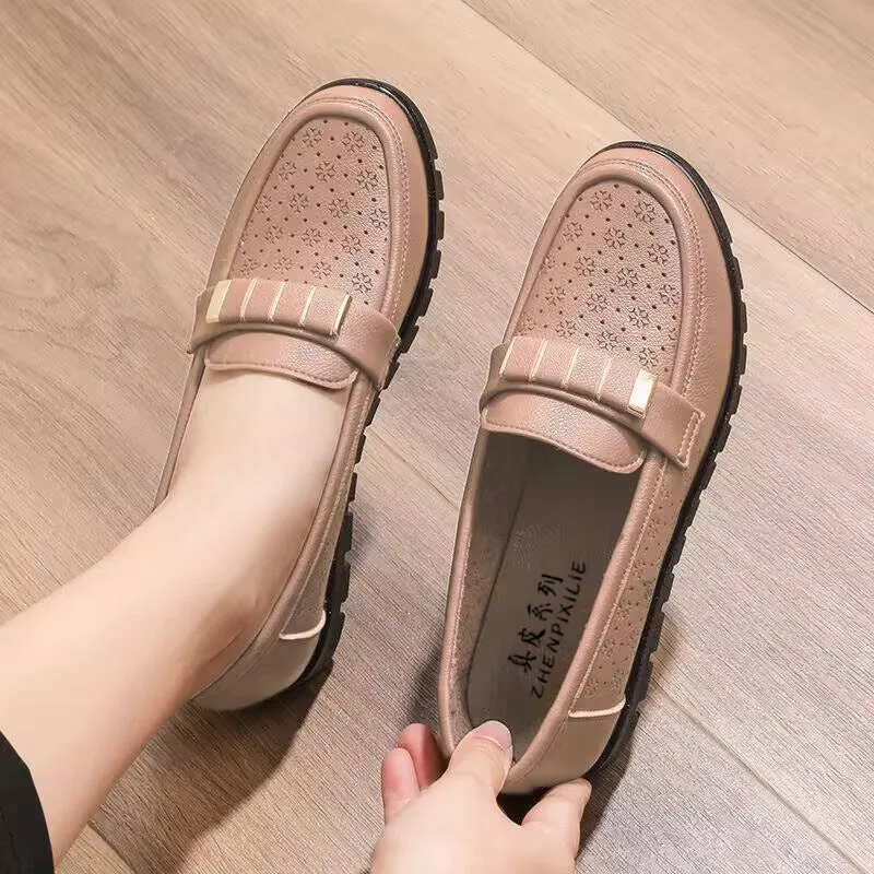 Belifi Comfortable and Breathable Genuine Leather Hollow Shoes