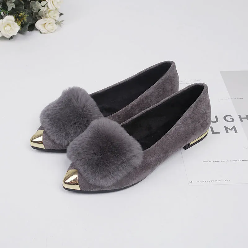 Belifi Women's Pointed Toe Flat Cotton Shoes