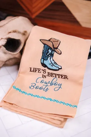 Better In Cowboy Boots Dishtowel