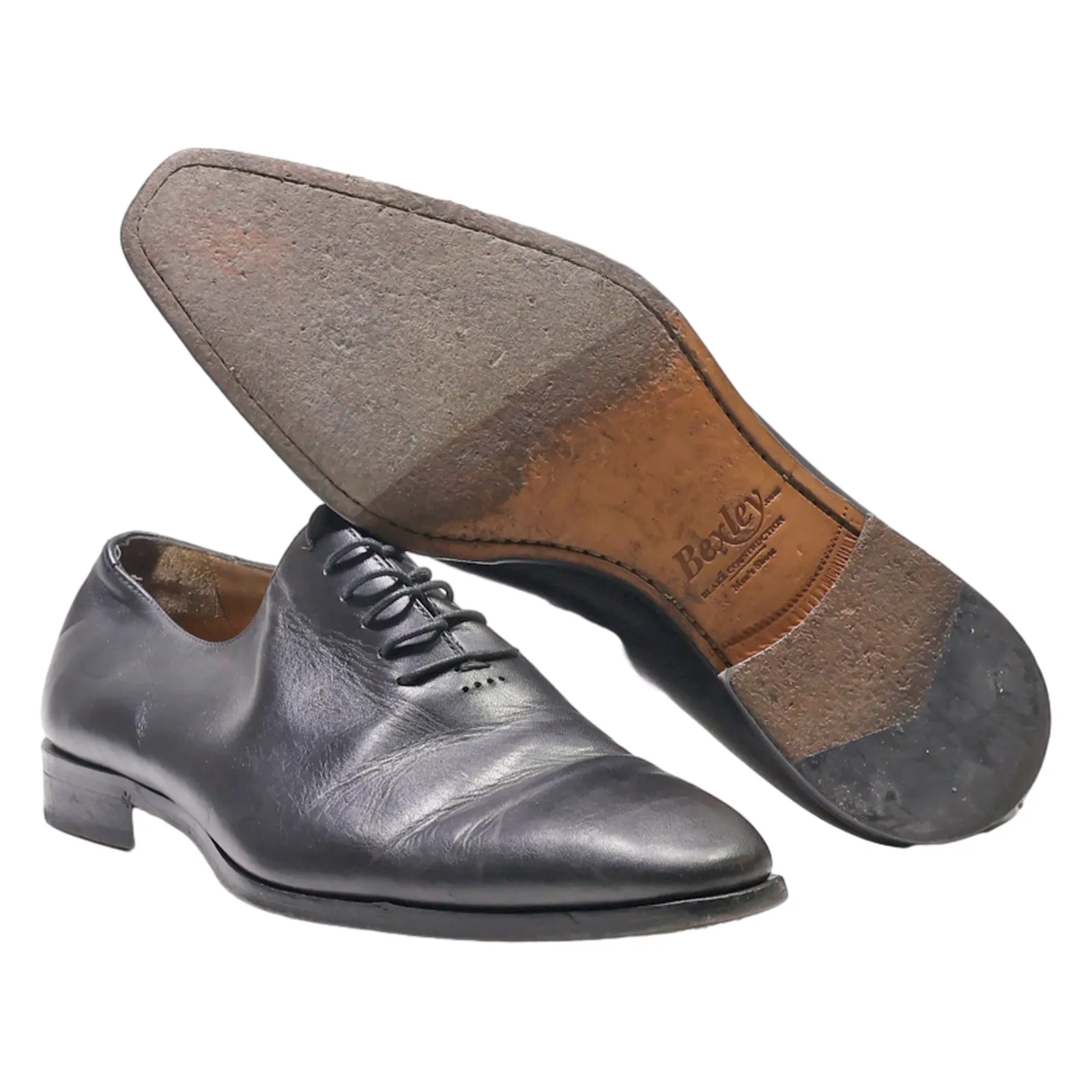 BEXLEY Oxford Shoes Black Leather Mens UK 9