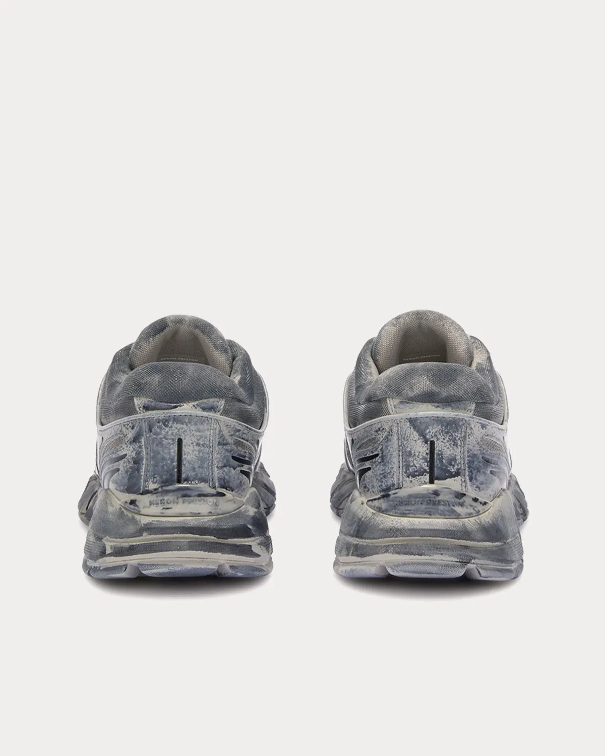 Block Stepper Worn Leather Dark Grey Low Top Sneakers