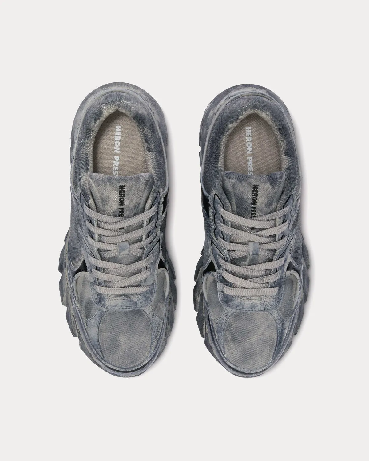 Block Stepper Worn Leather Dark Grey Low Top Sneakers