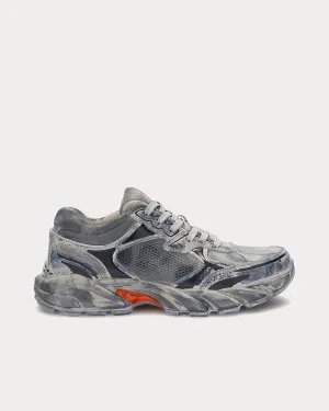 Block Stepper Worn Leather Dark Grey Low Top Sneakers