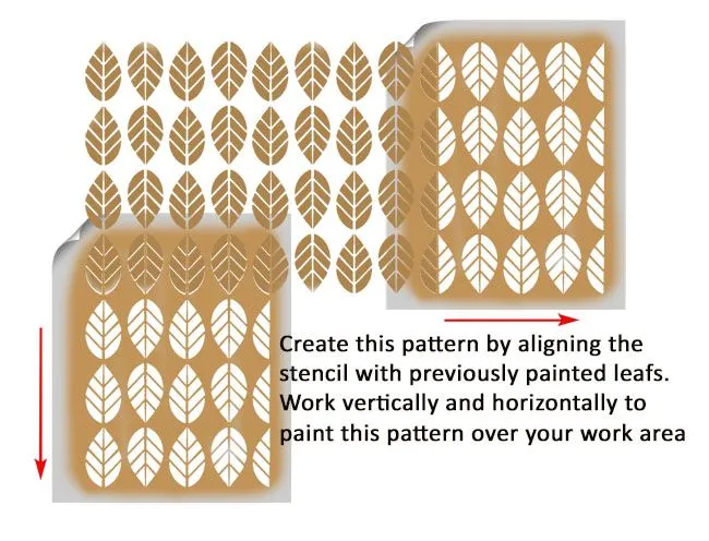 Bold Leaf Pattern Stencil