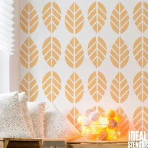 Bold Leaf Pattern Stencil