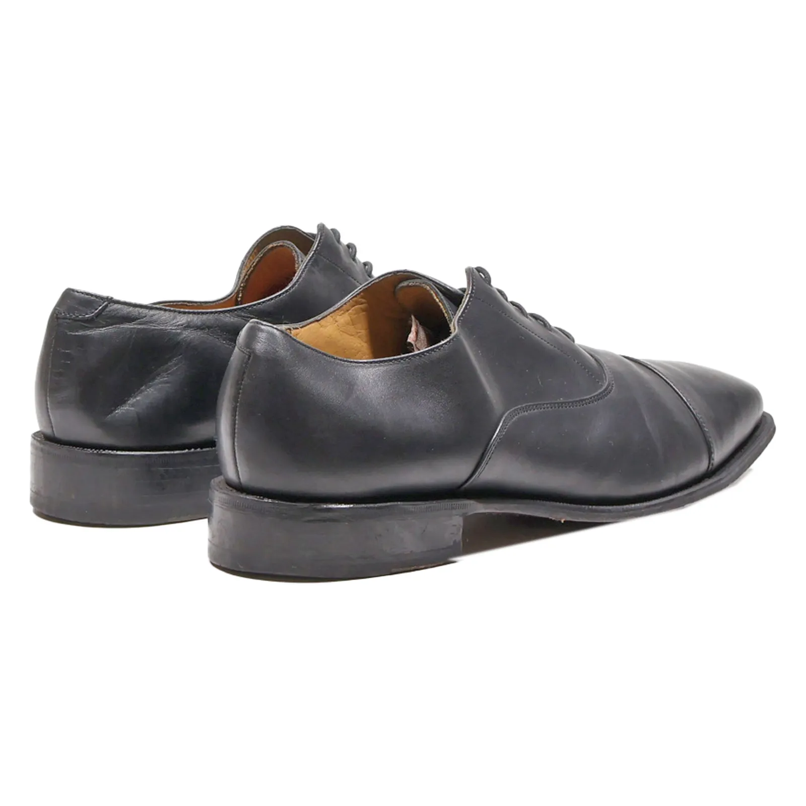 BORELLI Oxford Shoes Black Leather Mens UK 10.5