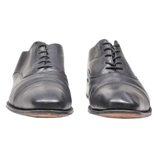 BORELLI Oxford Shoes Black Leather Mens UK 10.5