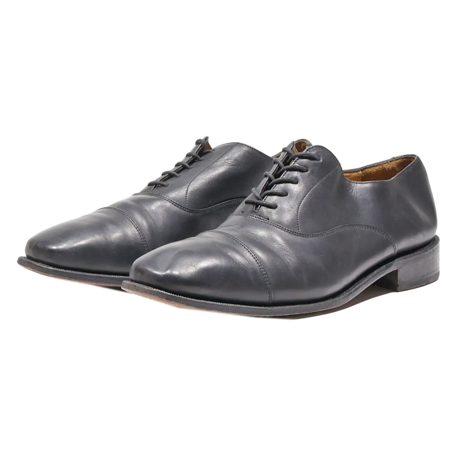 BORELLI Oxford Shoes Black Leather Mens UK 10.5