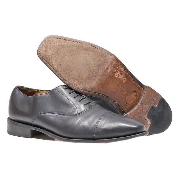 BORELLI Oxford Shoes Black Leather Mens UK 10.5