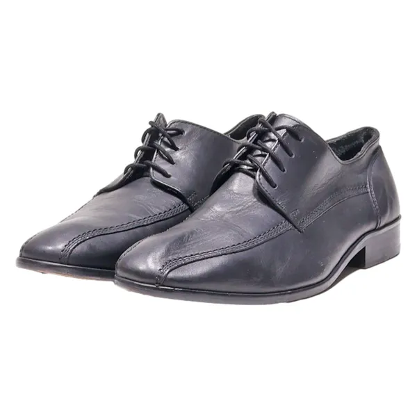 BORELLI Oxford Shoes Black Leather Mens UK 7.5