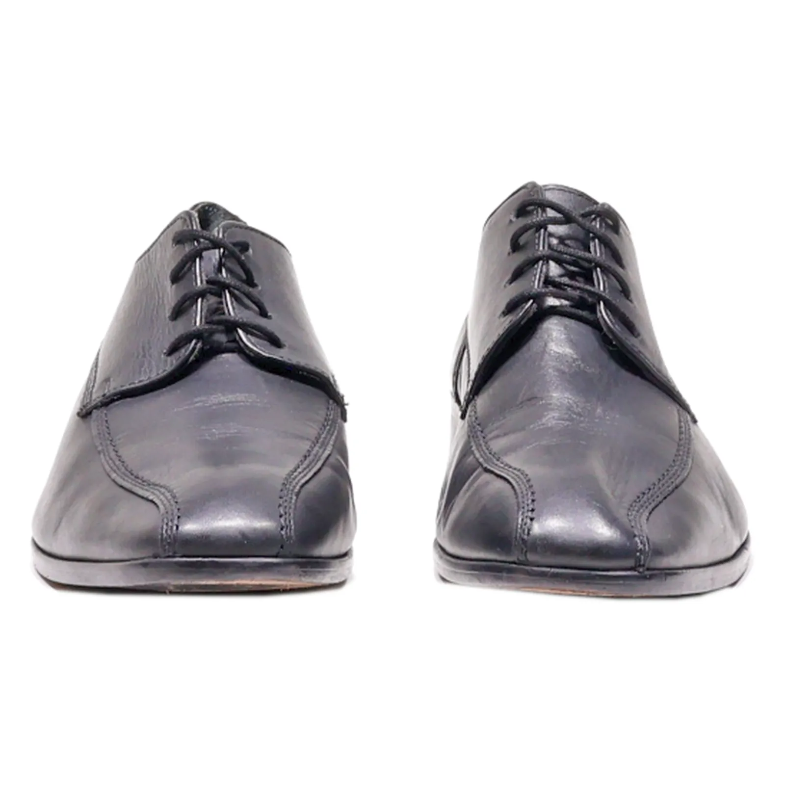BORELLI Oxford Shoes Black Leather Mens UK 7.5