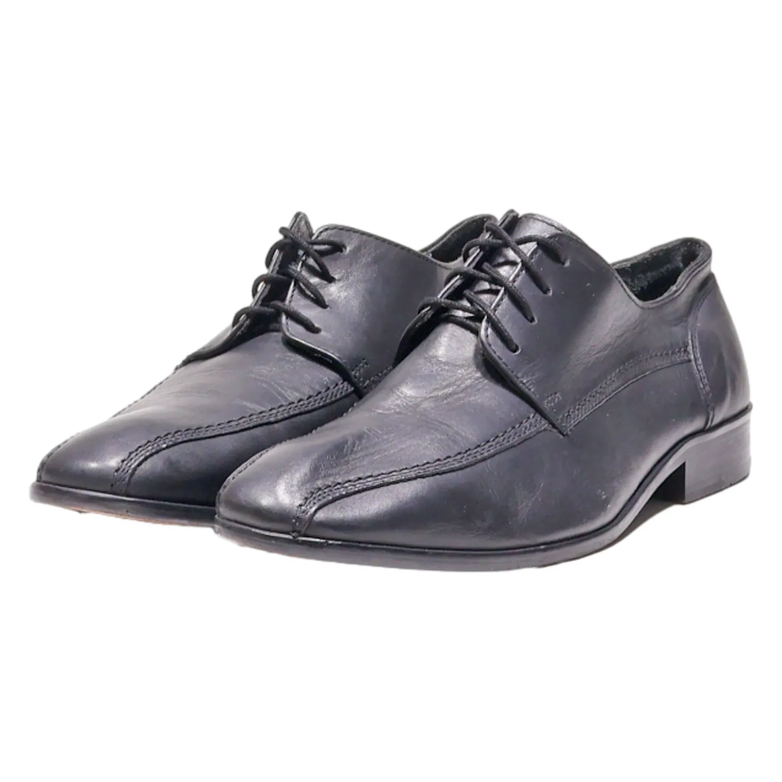 BORELLI Oxford Shoes Black Leather Mens UK 7.5