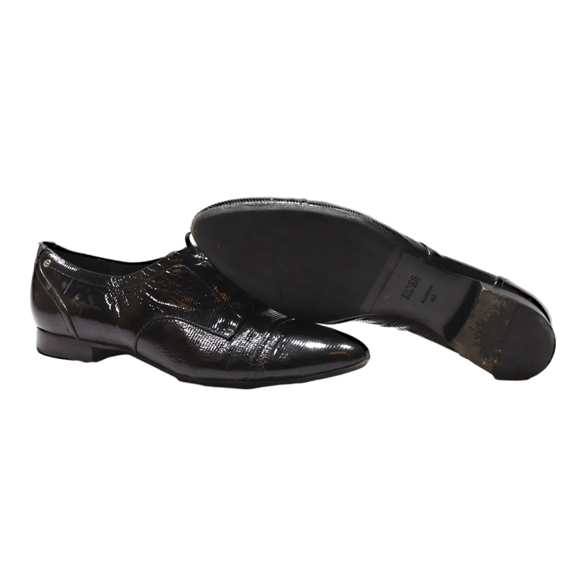BOSS Oxford Shoes Black Leather Womens UK 7