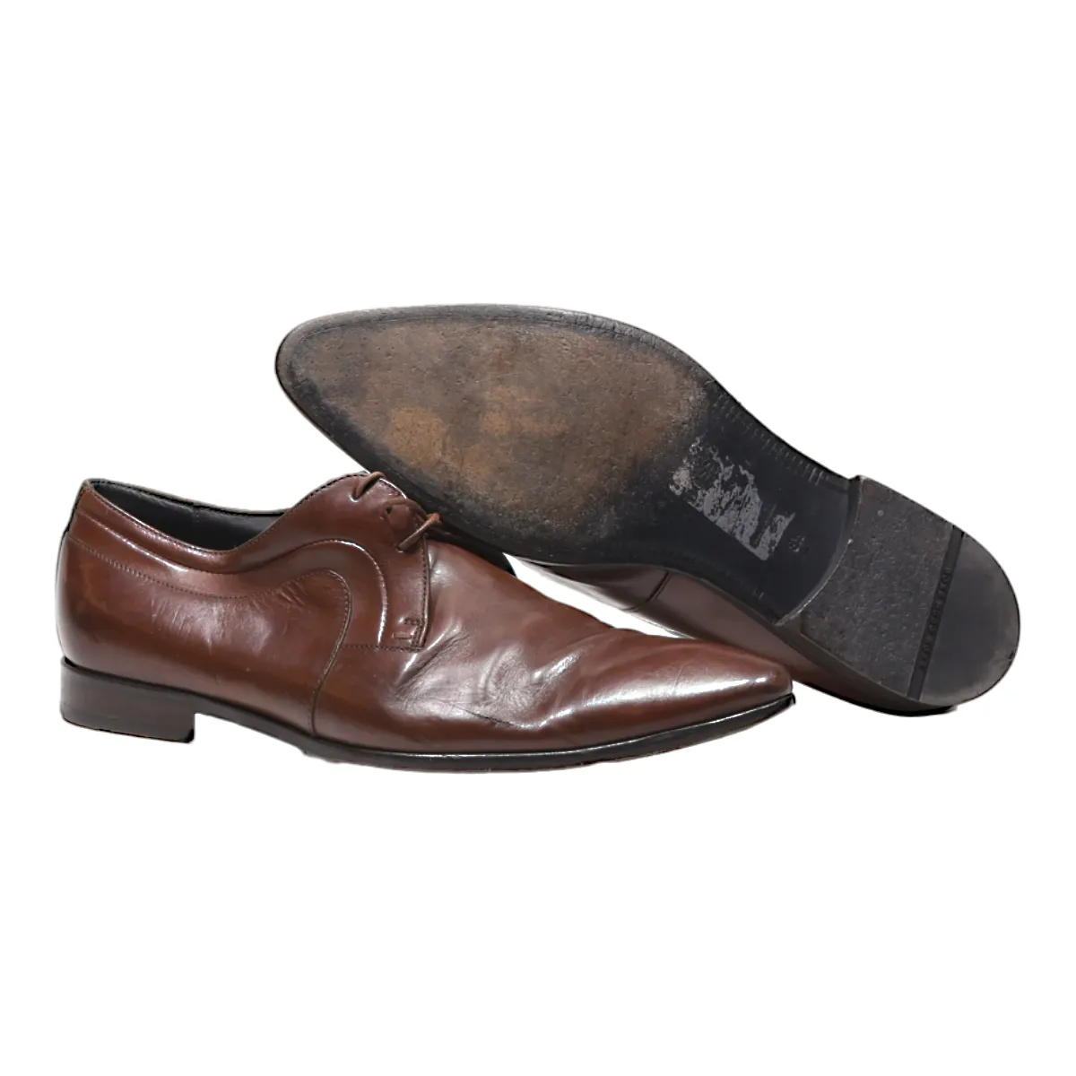 BOSS Oxford Shoes Brown Leather Mens UK 8.5